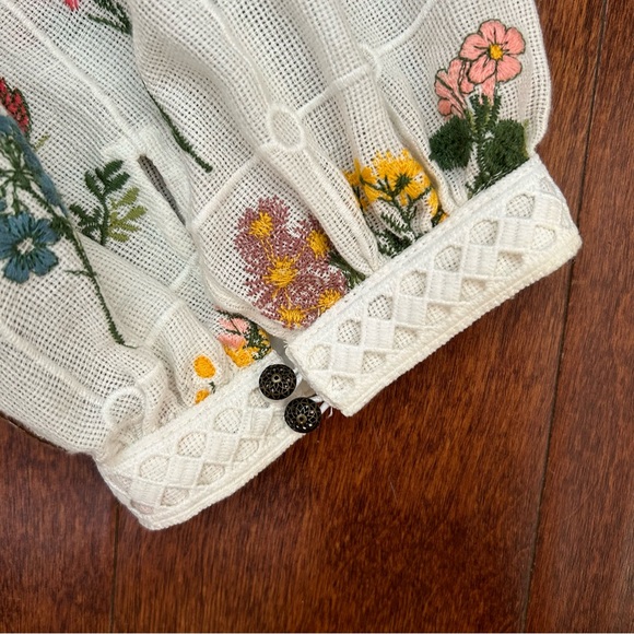 Anthropologie Carla Embroidered Floral Maxi Dress with Lace Trim, Size 16 - Picture 11 of 16